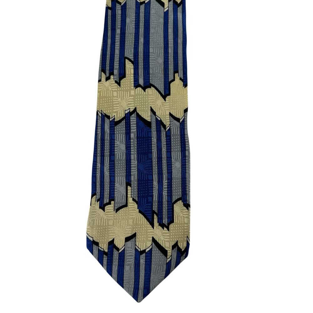 Mulberry Neckwear Ziggurat USA 100% Silk Geometric‎ Classic Mens Neck Tie